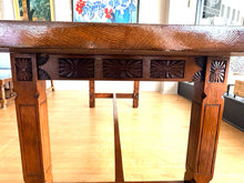 Load image into Gallery viewer, Vintage Wood Dining Table with Floral Carvings
