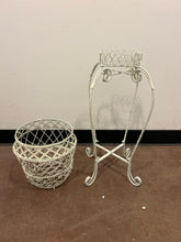 Load image into Gallery viewer, White Metal Lattice Plant Stand
