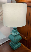Load image into Gallery viewer, Distressed Green Table Lamp
