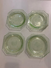 Load image into Gallery viewer, Cameo Green Uranium Depression Serving Plate &amp; 4 Dessert Plates from Hocking &amp; Co.
