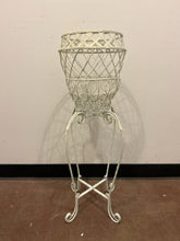 Load image into Gallery viewer, White Metal Lattice Plant Stand
