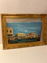 Load image into Gallery viewer, Framed Oil on Canvas of Venice in Gold Frame
