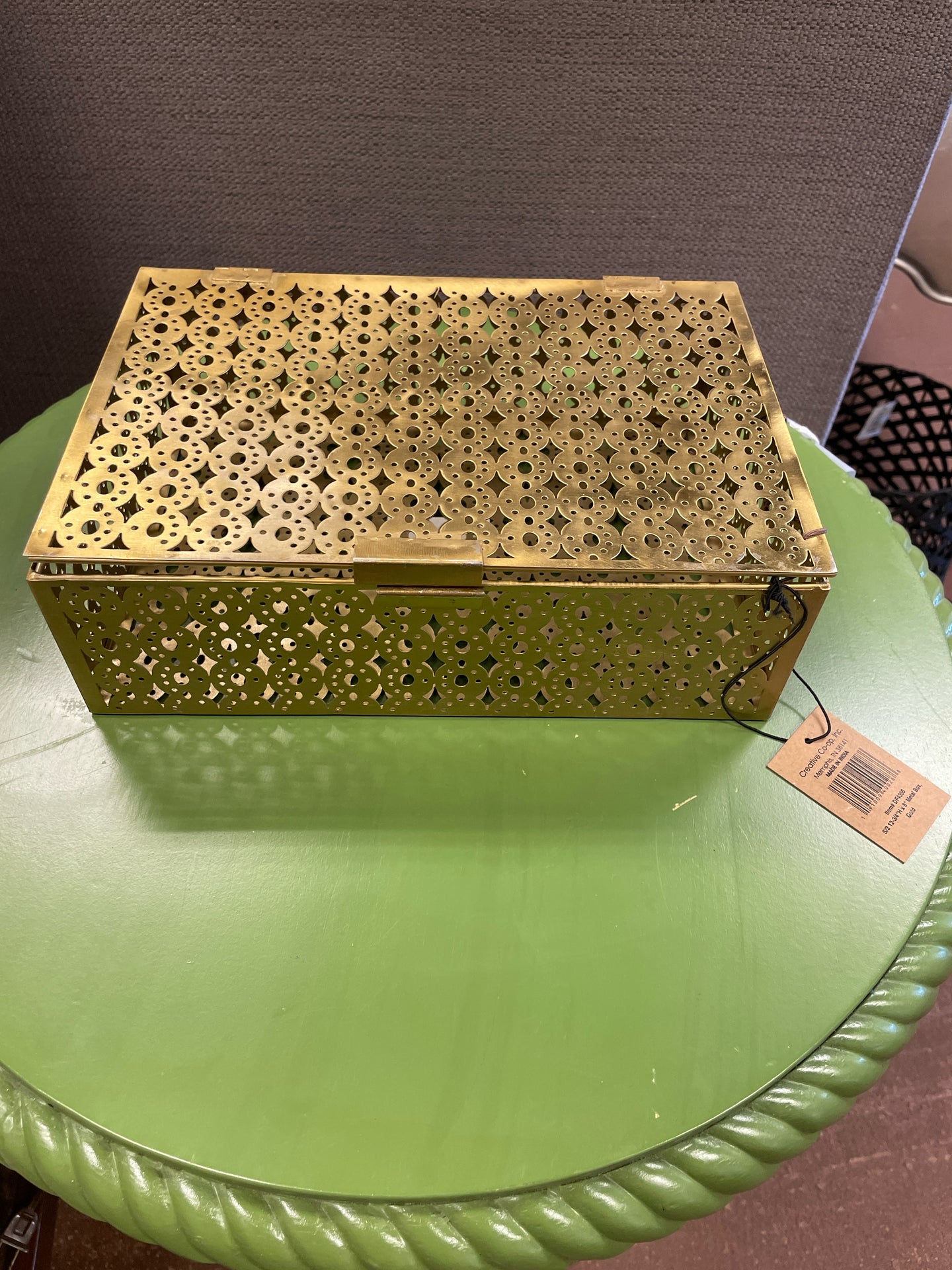 Small Gold Deco Metal Box