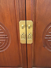 Load image into Gallery viewer, Vintage Asian Chinoiserie Style Rosewood Glass Front Display Cabinet
