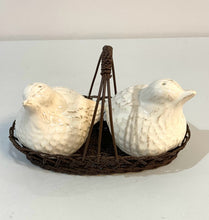 Load image into Gallery viewer, Ceramic Salt and Pepper Shakers with Metal Basket from Blessed Nest
