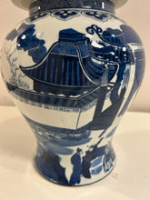 Load image into Gallery viewer, Blue &amp; White Porcelain Ginger Jar with Traditional Chinese Landscape Scene
