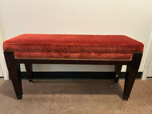 Load image into Gallery viewer, Velvet Upholstered Bench with  Nailhead Trim
