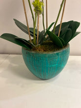 Load image into Gallery viewer, Faux Orchid in Green Planter
