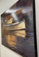 Load image into Gallery viewer, Art Print on Stretched Canvas " Barcas al Atardecer " by Pock Romeu
