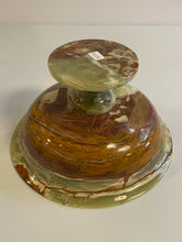 Load image into Gallery viewer, Green and Brown Onyx Pedestal Bowl
