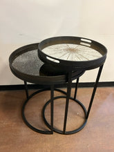 Load image into Gallery viewer, Round, Metal Nesting Tables with Removable Mirrored  Tray Tops from Arhaus
