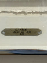 Load image into Gallery viewer, Vintage Framed Cast Paper Relief "Mother &amp; Child 1982" by Bruno Lucchesi, signed &amp; numbered 1/50
