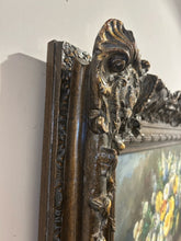 Load image into Gallery viewer, Large Original Oil of Flower Arrangement in Carved Frame by Hans Fischer, signed
