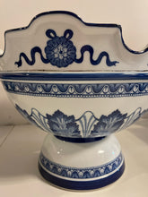 Load image into Gallery viewer, Blue &amp; White Chinoiserie  Bowl on Pedestal from  Bombay
