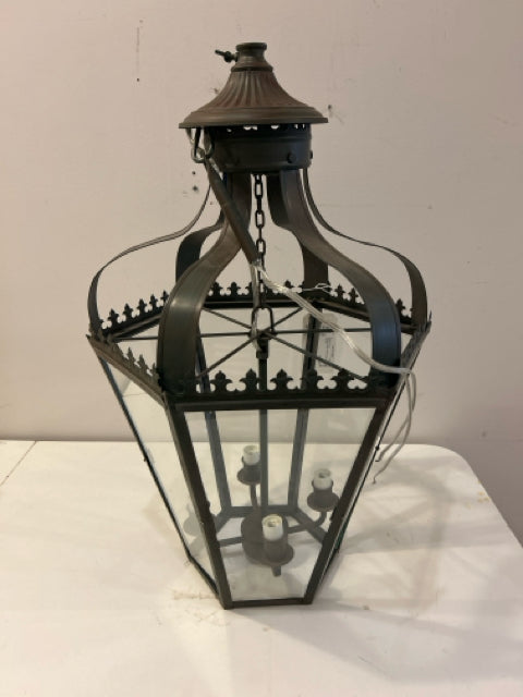 Metal and Glass, 4 Light Lantern