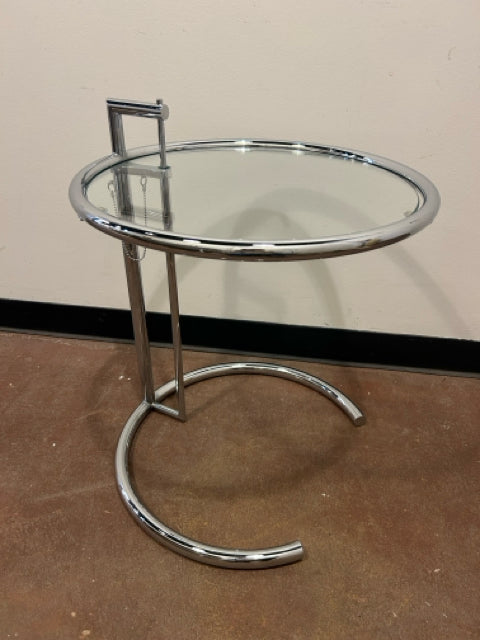 Contemporary Metal & Glass Side Table