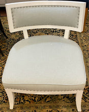 Load image into Gallery viewer, Pale Green/Grey Aria Armless Chair with Nailhead Trim
