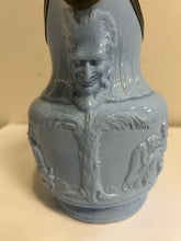 Load image into Gallery viewer, Vintage Blue Ceramic Pitcher w/ Metal Flip Lid
