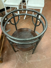 Load image into Gallery viewer, Round Metal  End Table with Baskets (or can use glass top)
