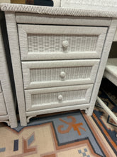 Load image into Gallery viewer, 4 Drawer White Wicker Desk with Laminate Top &amp; Chair from Henry Link
