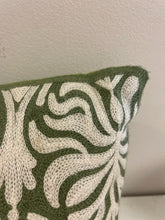 Load image into Gallery viewer, Green Embroidered Lumbar Pillow
