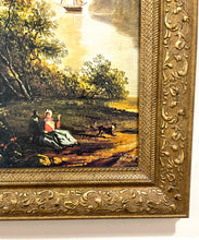 Load image into Gallery viewer, Framed Reproduction of Scenic Landscape and Tall Ships I
