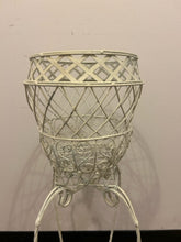 Load image into Gallery viewer, White Metal Lattice Plant Stand
