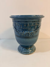 Load image into Gallery viewer, Blue Glazed Planter with Garland Relief inspired by Provencal Pottery
