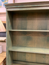 Load image into Gallery viewer, Two Piece Washed Green Hutch with  4 drawers &amp; 2 Cabinets
