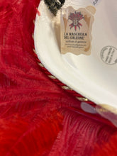 Load image into Gallery viewer, Hand Painted Venezia Mask with Red Feathers made in Italy
