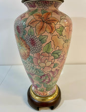 Load image into Gallery viewer, Vintage Chinoiserie Floral Porcelain Table Lamp
