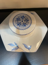 Load image into Gallery viewer, Blue &amp; White Floral Lidded Jar
