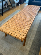 Load image into Gallery viewer, Teak Woven Leather Strap Bench/Coffee Table
