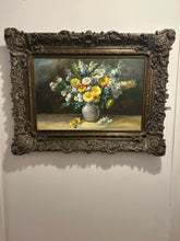 Load image into Gallery viewer, Large Original Oil of Flower Arrangement in Carved Frame by Hans Fischer, signed
