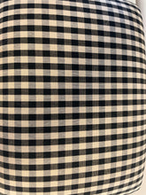 Load image into Gallery viewer, Black &amp; Tan Gingham Upholstered Foot Stool
