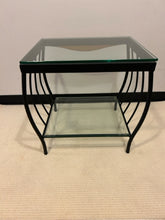 Load image into Gallery viewer, Black Framed Glass End Table
