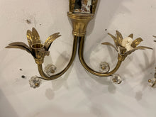 Load image into Gallery viewer, Pair of Mirrored Brass Candle Sconces

