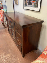 Load image into Gallery viewer, Three Drawer Storage Cabinet in Acacia Wood from Crate &amp; Barrel
