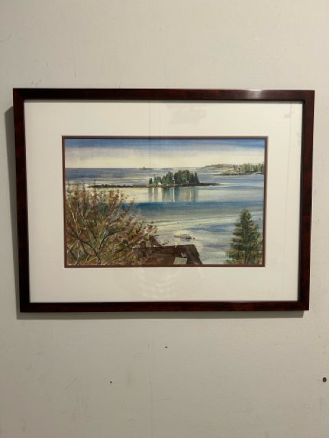 Original Watercolor of Water Scene by John M.T. Seitzer, signed