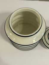 Load image into Gallery viewer, Ceramic Striped Canister with Faceted Glass Finial
