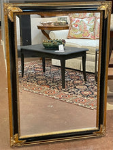 Load image into Gallery viewer, Black Beveled Mirror with Gold Accents
