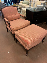 Load image into Gallery viewer, Striped Bergere Chair &amp; Ottoman from Sam Moore Furniture for La-Z-Boy
