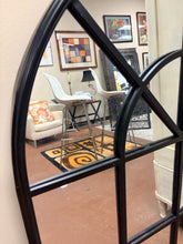 Load image into Gallery viewer, Large Metal Arched Window Pane Wall Mirror
