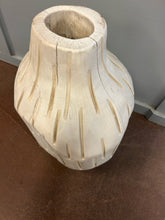 Load image into Gallery viewer, Carved Wood Floor Vase
