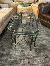 Load image into Gallery viewer, Glass Top Coffee Table with  Black Iron Base
