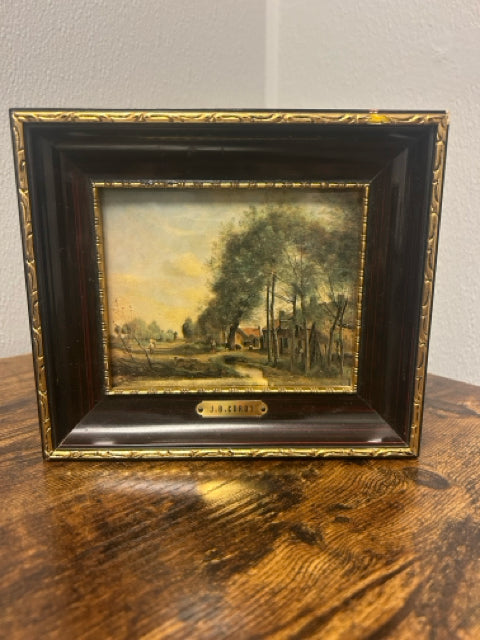 Petite Painted Porcelain of Serene Countryside by Jean Baptiste Corot