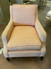 Load image into Gallery viewer, Pair of Orange &amp; Cream Upholstered Arm Chairs from Ethan Allen
