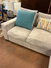 Load image into Gallery viewer, Grey Micro Suede Reversible Sectional with Throw Pillows from Roy&#39;s Furniture
