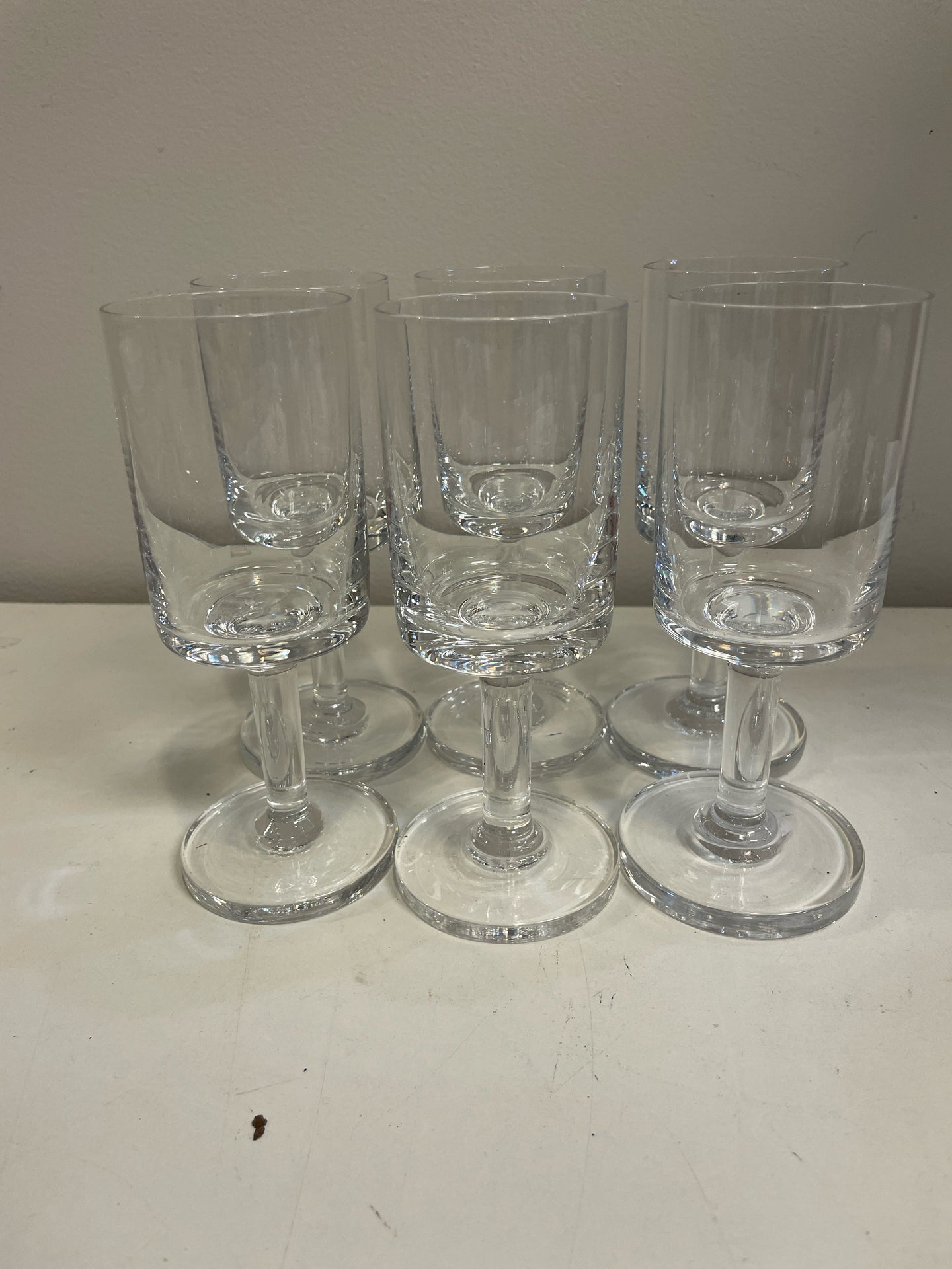 Six Karin Crystal Wine Glasses from Dansk