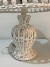 Load image into Gallery viewer, Pair of White Wicker Table Lamps

